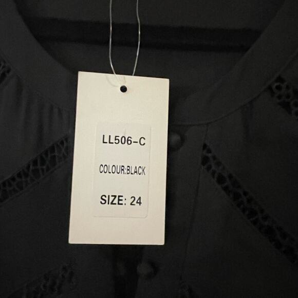 In The Style x Lorna Luxe volume sleeve mini smock dress NWT 24W - Picture 4 of 9